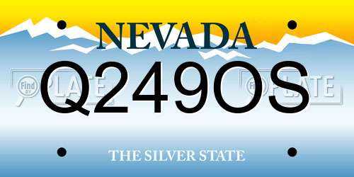 Q249OS Nevada License Plate