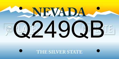 Q249QB Nevada License Plate