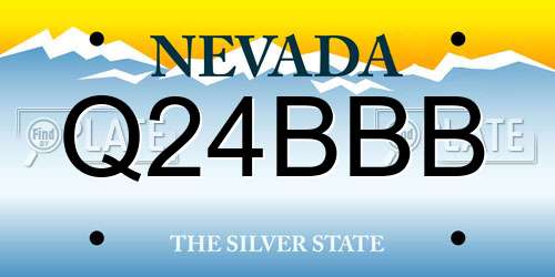 Q24BBB Nevada License Plate