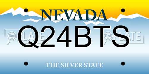 Q24BTS Nevada License Plate