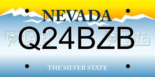 Q24BZB Nevada License Plate