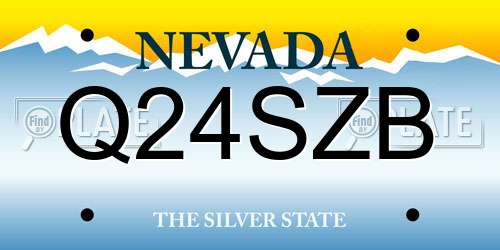 Q24SZB Nevada License Plate