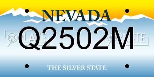 Q2502M Nevada License Plate