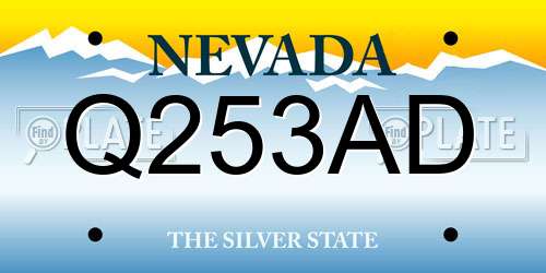 Q253AD Nevada License Plate