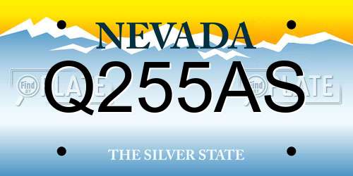Q255AS Nevada License Plate