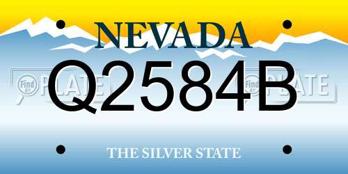 Q2584B Nevada License Plate