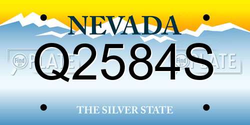 Q2584S Nevada License Plate