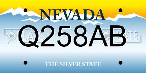 Q258AB Nevada License Plate