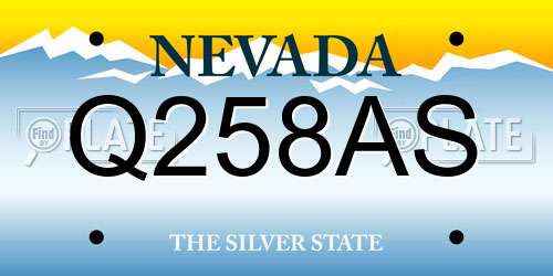 Q258AS Nevada License Plate
