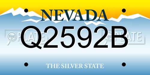 Q2592B Nevada License Plate