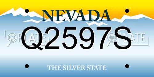 Q2597S Nevada License Plate