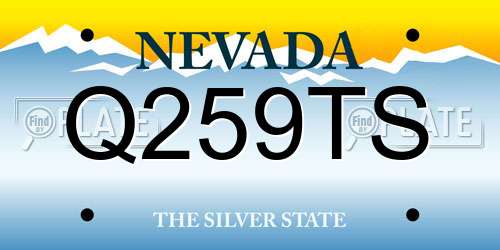 Q259TS Nevada License Plate