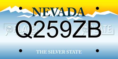 Q259ZB Nevada License Plate