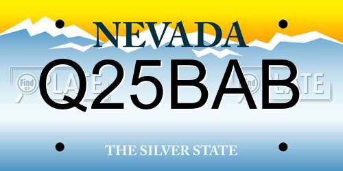 Q25BAB Nevada License Plate