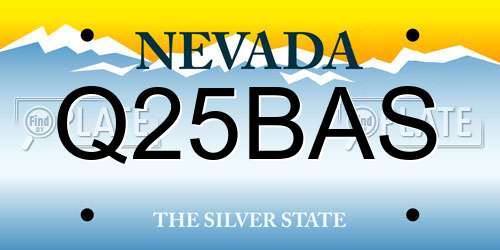 Q25BAS Nevada License Plate