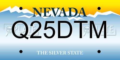 Q25DTM Nevada License Plate