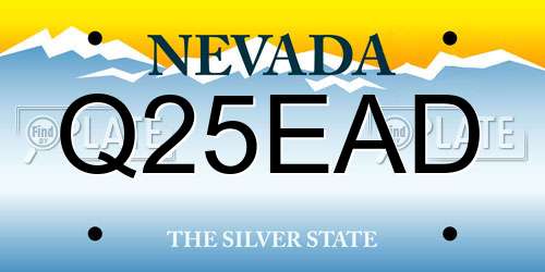 Q25EAD Nevada License Plate