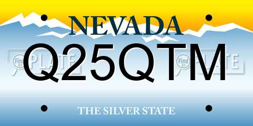 Q25QTM Nevada License Plate
