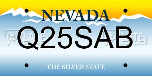 Q25SAB Nevada License Plate