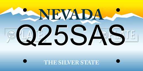 Q25SAS Nevada License Plate