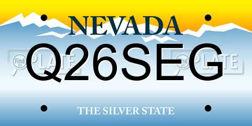 Q26SEG Nevada License Plate