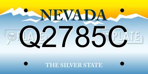 Q2785C Nevada License Plate
