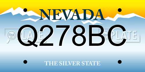 Q278BC Nevada License Plate