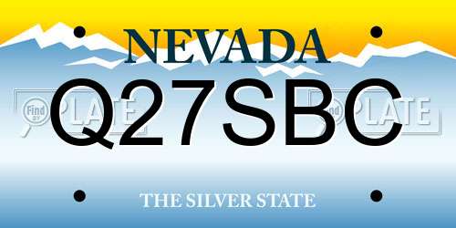 Q27SBC Nevada License Plate