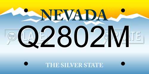 Q2802M Nevada License Plate