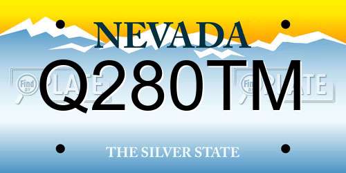 Q280TM Nevada License Plate