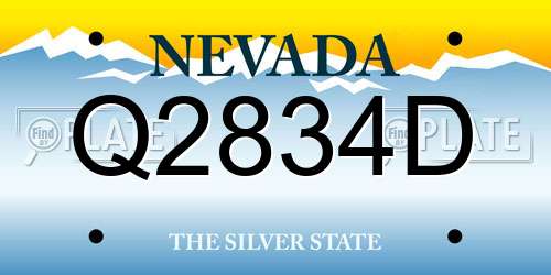 Q2834D Nevada License Plate