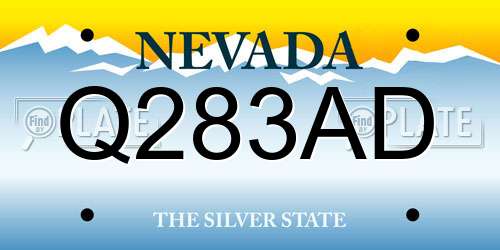Q283AD Nevada License Plate