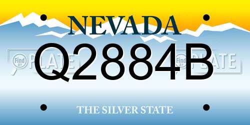 Q2884B Nevada License Plate