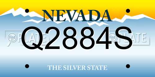 Q2884S Nevada License Plate