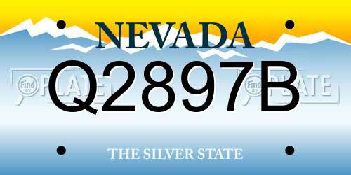 Q2897B Nevada License Plate