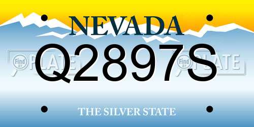 Q2897S Nevada License Plate