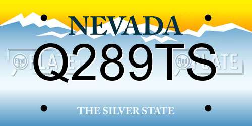 Q289TS Nevada License Plate