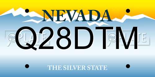 Q28DTM Nevada License Plate