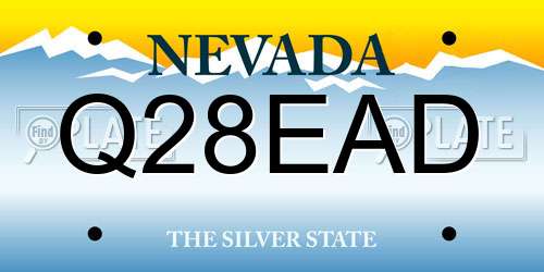 Q28EAD Nevada License Plate