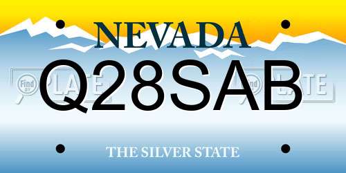 Q28SAB Nevada License Plate