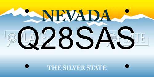 Q28SAS Nevada License Plate