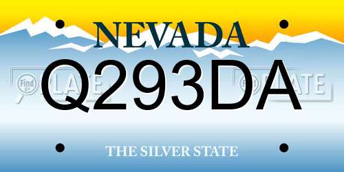 Q293DA Nevada License Plate
