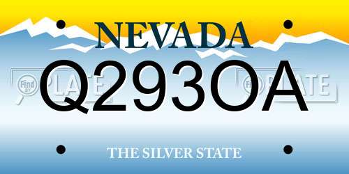 Q293OA Nevada License Plate