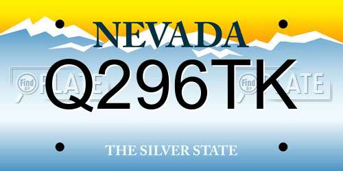 Q296TK Nevada License Plate