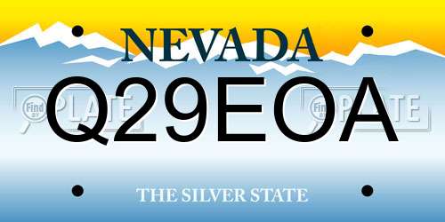 Q29EOA Nevada License Plate