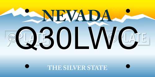 Q30LWC Nevada License Plate