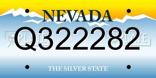 Q322282 Nevada License Plate