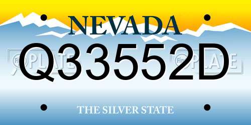 Q33552D Nevada License Plate