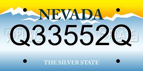 Q33552Q Nevada License Plate