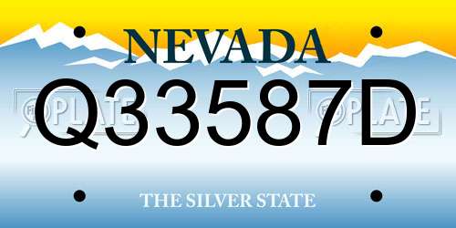 Q33587D Nevada License Plate